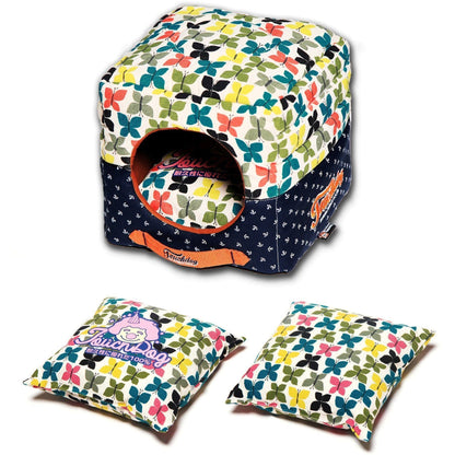 Touchdog ® 'Chirpin-Avery' 2-in-1 Collapsible Squared Dog and Cat Bed