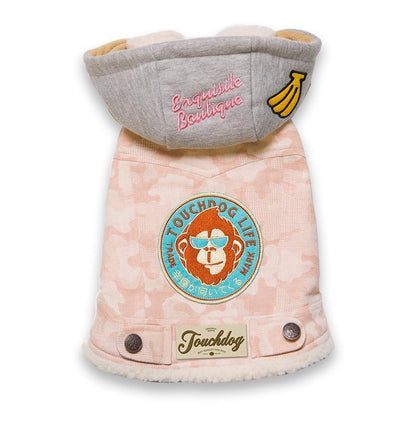 Touchdog ® Outlaw Embellished Retro-Denim Hooded Dog Sweater Coat