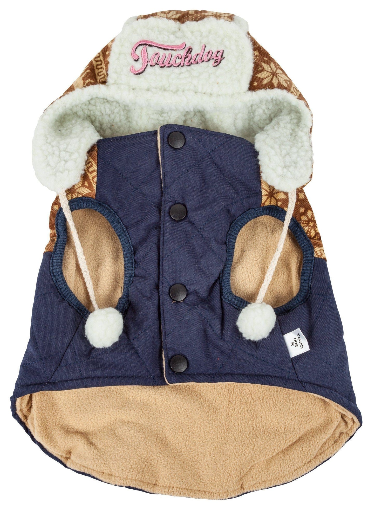Touchdog ® 'Snowadayz' Pom Pom Hooded Fashion Dog Jacket