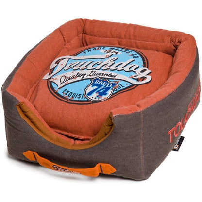 Touchdog ® 'Vintage Squared' 2-in-1 Convertible and Collapsible Dog and Cat Bed