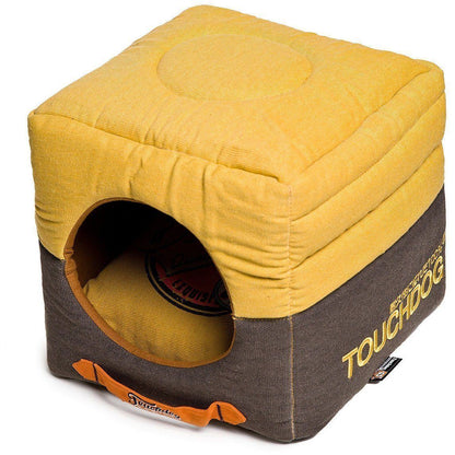 Touchdog ® 'Vintage Squared' 2-in-1 Convertible and Collapsible Dog and Cat Bed