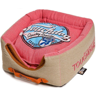 Touchdog ® 'Vintage Squared' 2-in-1 Convertible and Collapsible Dog and Cat Bed