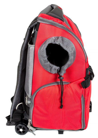 Touchdog ® 'Wuffle Duffle' 2-in-1 Wheeled Backpack Sporty Pet Carrier